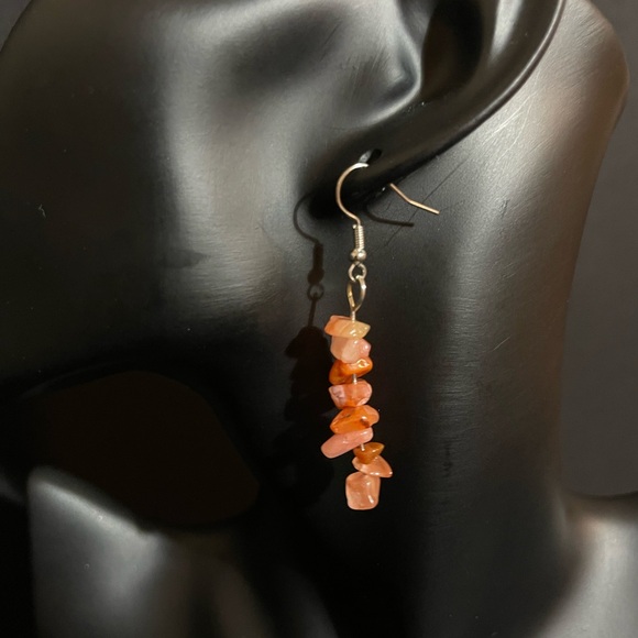 Bracelet And Earrings Set - South Red Agate Healing Natural Stone - Picture 6 of 9